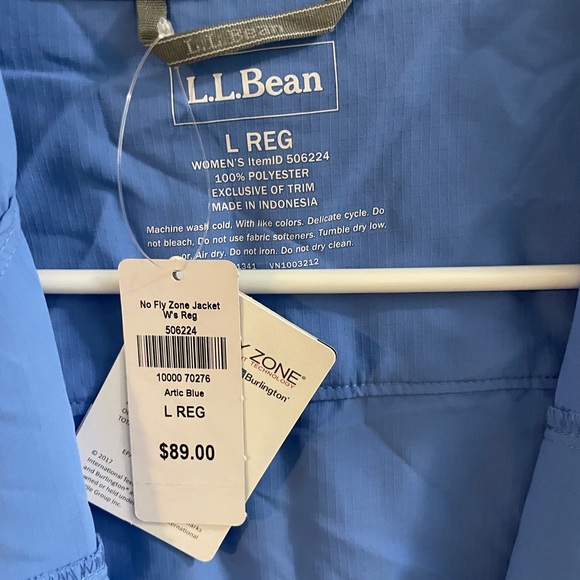 NWT L.L. Bean No Fly Zone Jacket in Artic Blue Size Large - Picture 3 of 5